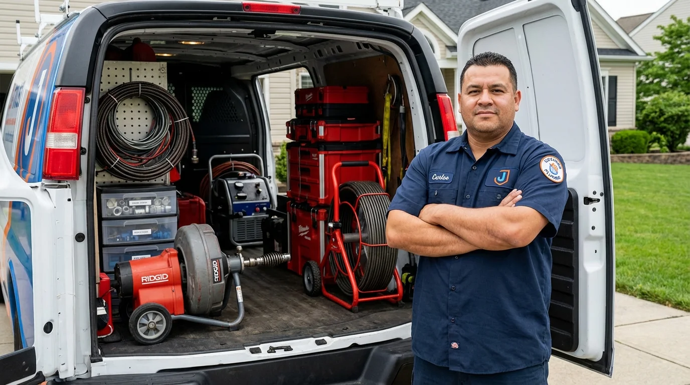 Professional drain cleaning equipment and Johns Plumbing LLC plumber in Soulsbyville