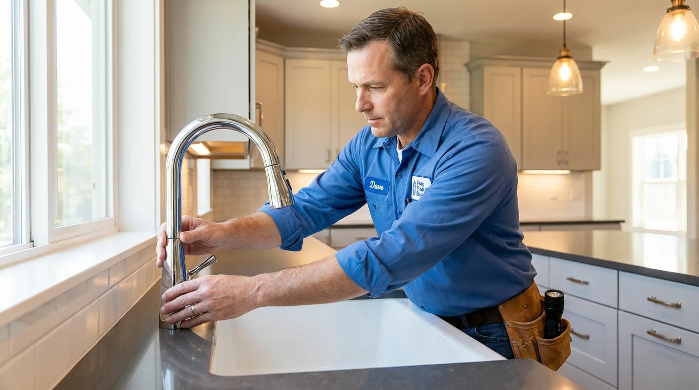 Kitchen faucet installation by Johns Plumbing LLC in Soulsbyville